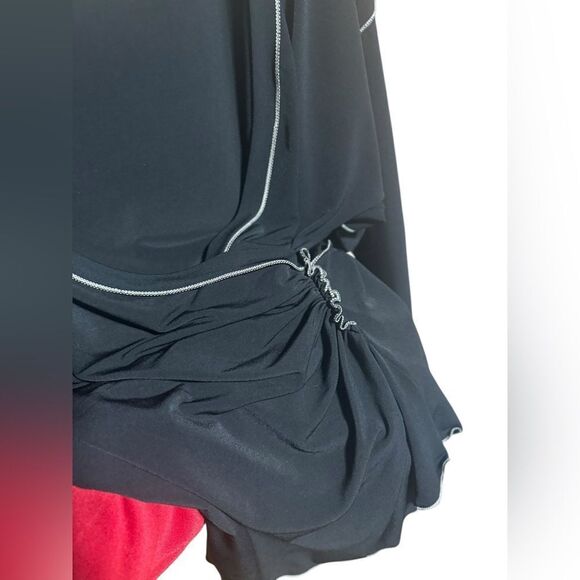 Max Studio Black  shirt blouse Stretchy long sleeves Cross over Size‎ S - Picture 5 of 10